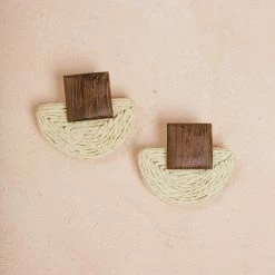 Fame Elsa Wood Straw Earrings Accessories