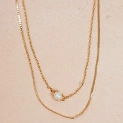 Girly Sheila Dainty Pearl Layered Necklace Accessories