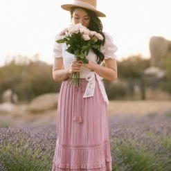 In Loom Maternity Friendly Lilian Tiered Tassel Maxi Skirt