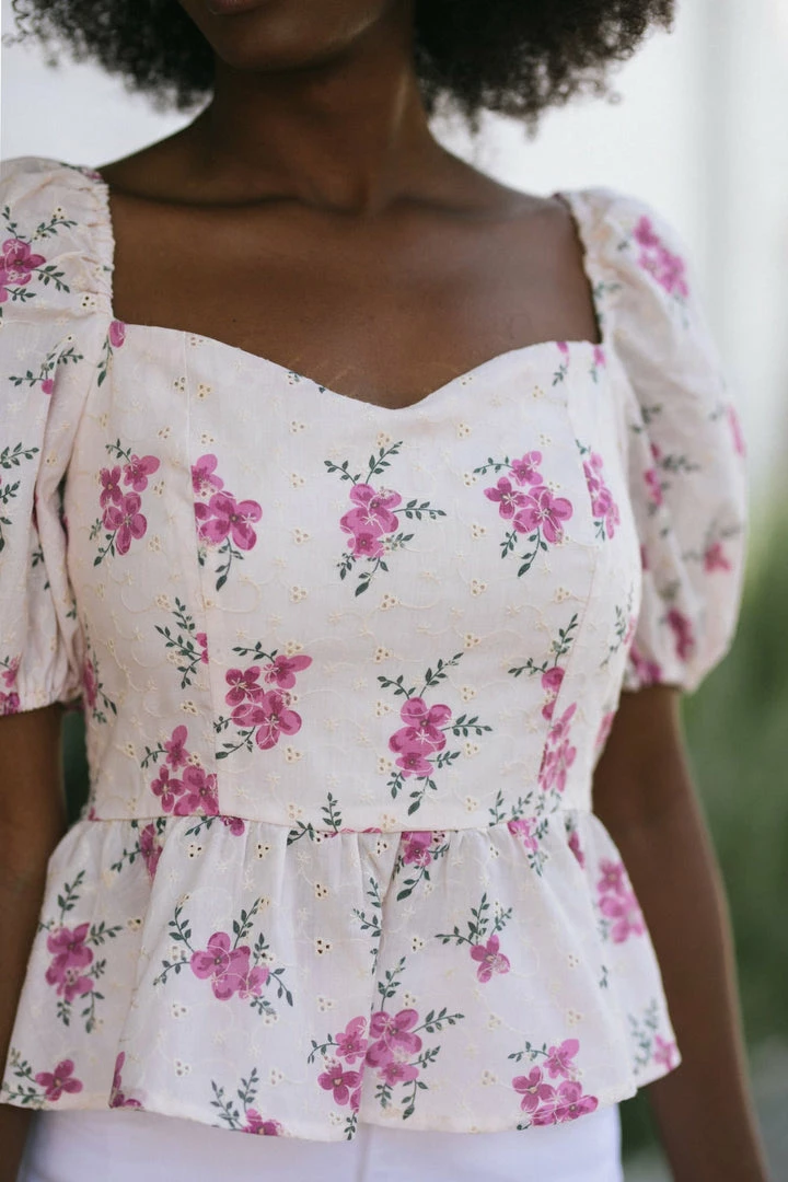 Fore Collection Lottie Sweetheart Peplum Top Work Essentials