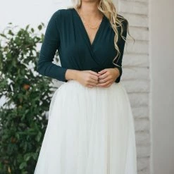 Final Touch Basics Joanna Surplice Long Sleeve Bodysuit