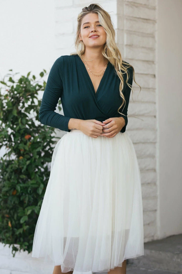 Final Touch Basics Joanna Surplice Long Sleeve Bodysuit