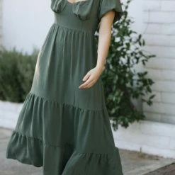 Endless Blu Maternity Friendly Rebecca Sweetheart Tiered Dress