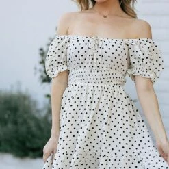 Peach Love California Nadine Dotted Mini Dress Clothing