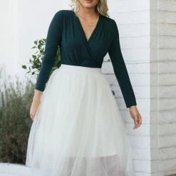 Final Touch Basics Joanna Surplice Long Sleeve Bodysuit