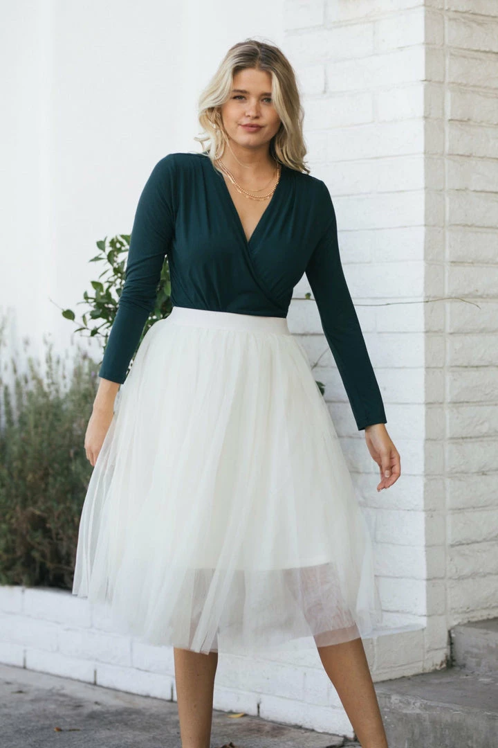 Final Touch Basics Joanna Surplice Long Sleeve Bodysuit