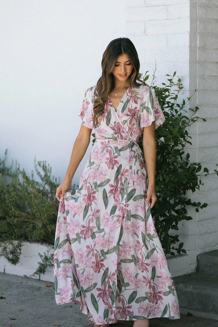 Aakaa Maternity Friendly Gracie Wrap Maxi Dress