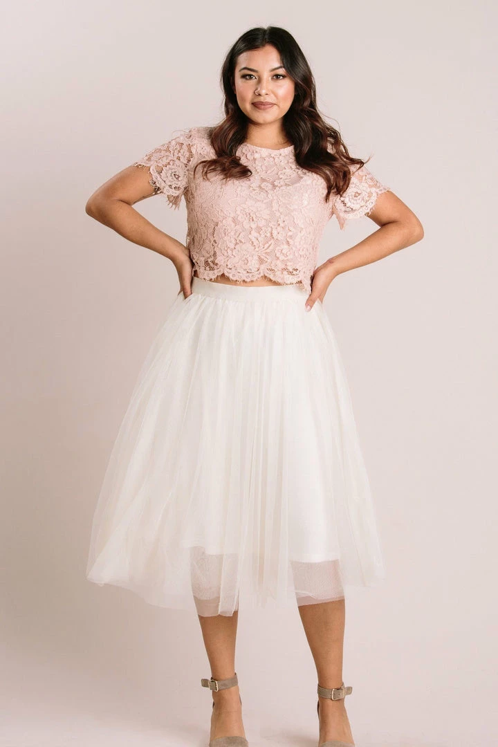 Esley Collection Eloise Tulle Midi Skirt Bridal