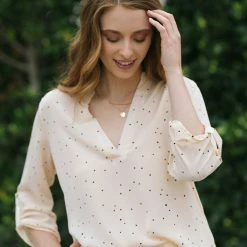 Lush Work Essentials Krista V-Neck Blouse