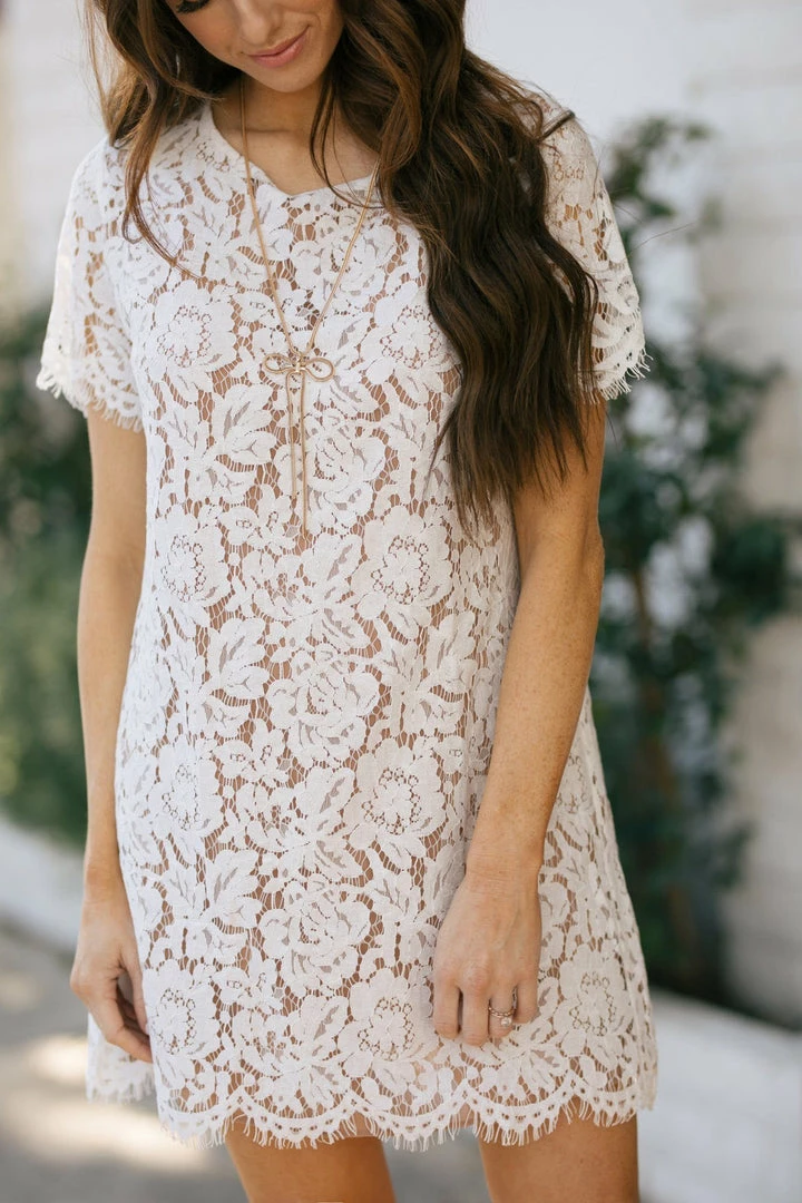 Space 46 Bridal Evie Lace Shift Dress