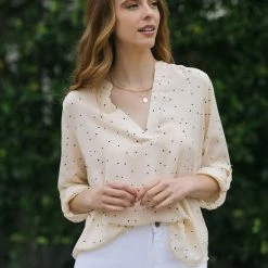 Lush Work Essentials Krista V-Neck Blouse