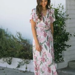 Aakaa Maternity Friendly Gracie Wrap Maxi Dress