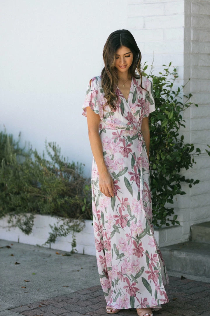 Aakaa Maternity Friendly Gracie Wrap Maxi Dress