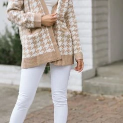 She + Sky Patricia Houndstooth Cardigan