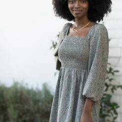 Paper Crane Jada Smocked Mini Dress Clothing