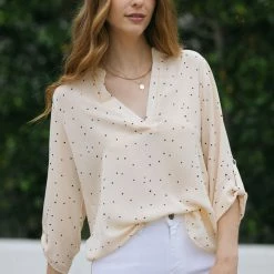 Lush Work Essentials Krista V-Neck Blouse