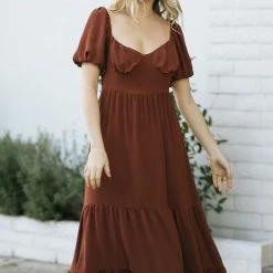 Endless Blu Maternity Friendly Rebecca Sweetheart Tiered Dress