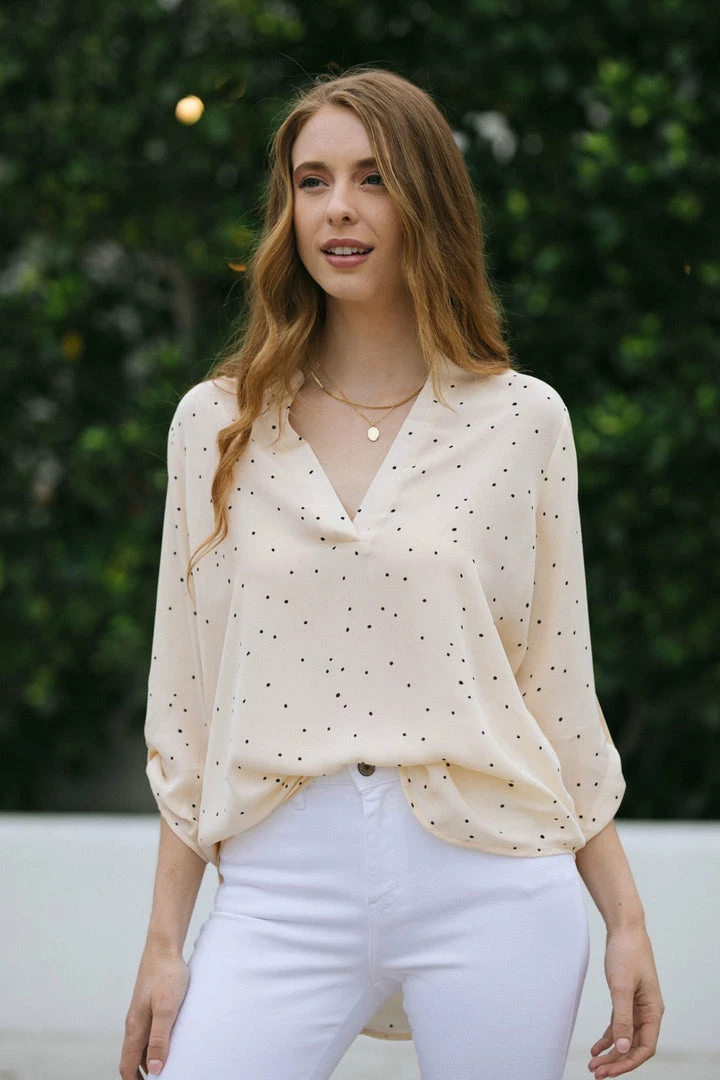 Lush Work Essentials Krista V-Neck Blouse