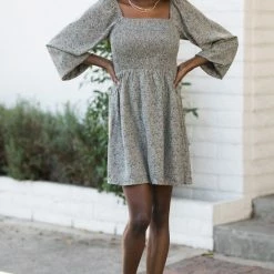 Paper Crane Jada Smocked Mini Dress Clothing