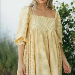 Sweet Lemon Blaire Puff Sleeve Mini Dress