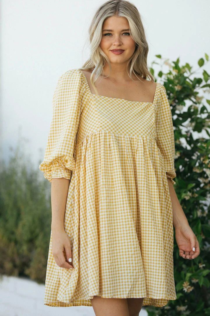 Sweet Lemon Blaire Puff Sleeve Mini Dress