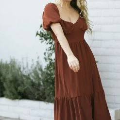 Endless Blu Maternity Friendly Rebecca Sweetheart Tiered Dress