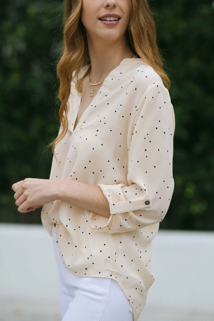 Lush Work Essentials Krista V-Neck Blouse