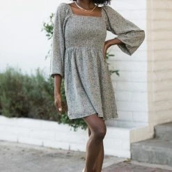 Paper Crane Jada Smocked Mini Dress Clothing