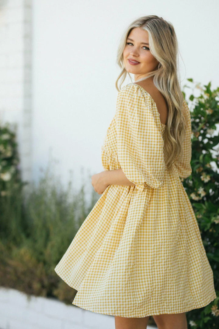 Sweet Lemon Blaire Puff Sleeve Mini Dress