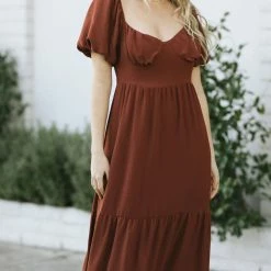 Endless Blu Maternity Friendly Rebecca Sweetheart Tiered Dress