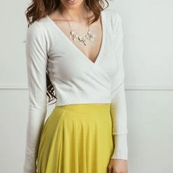 Dreamers Rosette Surplice Sweater Top