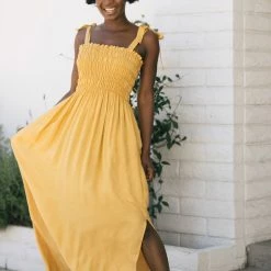 Ces Femme Desiree Tie Shoulder Maxi Dress