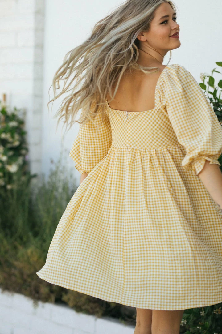 Sweet Lemon Blaire Puff Sleeve Mini Dress
