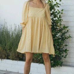 Sweet Lemon Blaire Puff Sleeve Mini Dress