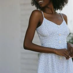 Lush Clothing Brandy Cami Button Romper