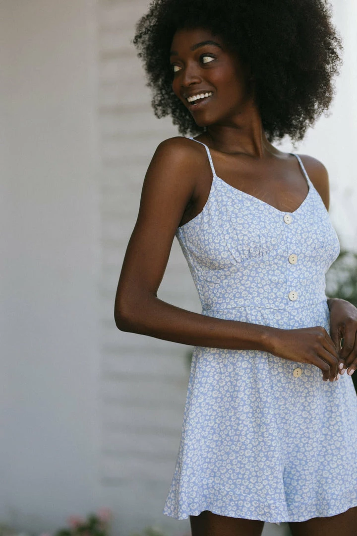 Lush Clothing Brandy Cami Button Romper