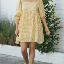 Sweet Lemon Blaire Puff Sleeve Mini Dress
