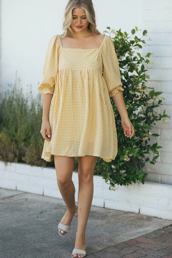 Sweet Lemon Blaire Puff Sleeve Mini Dress