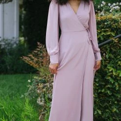 Morning Lavender Best Sellers Chloe Wrap Maxi Dress