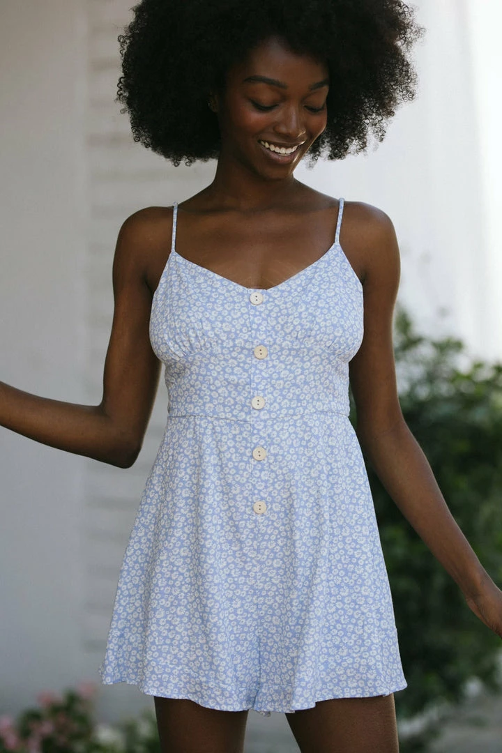 Lush Clothing Brandy Cami Button Romper