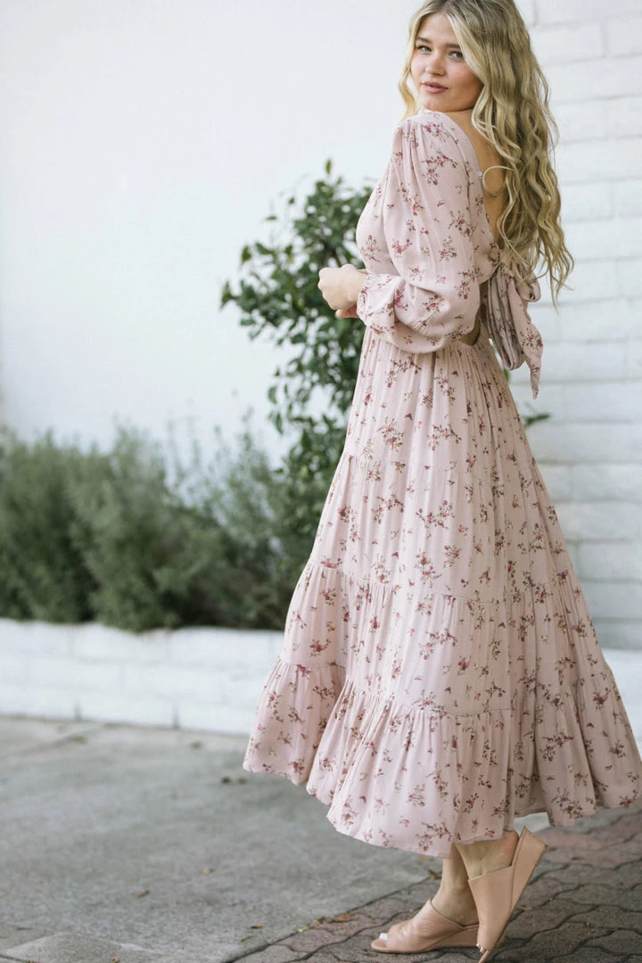 Dress Forum Regina Tie Back Tiered Dress Maternity Friendly