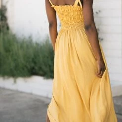 Ces Femme Desiree Tie Shoulder Maxi Dress