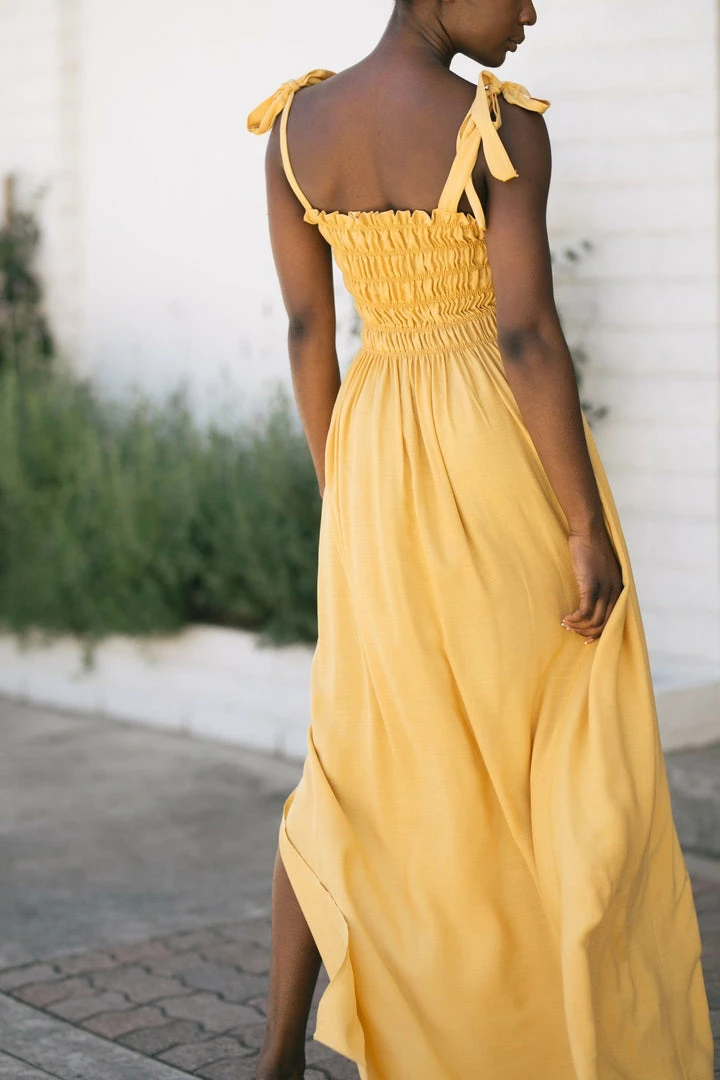 Ces Femme Desiree Tie Shoulder Maxi Dress