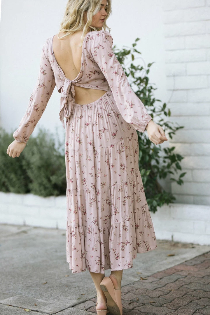 Dress Forum Regina Tie Back Tiered Dress Maternity Friendly