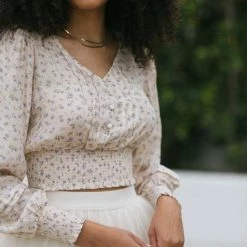 Blu Pepper Danica V-Neck Button Top Clothing