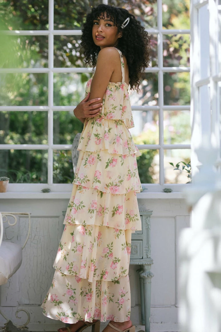 Aakaa Cleo Tiered Maxi Dress Clothing