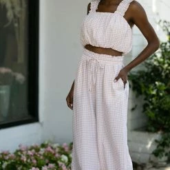 Allie Rose Bernice Gingham Pants Clothing