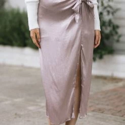 Lush Shauna Crinkled Satin Skirt