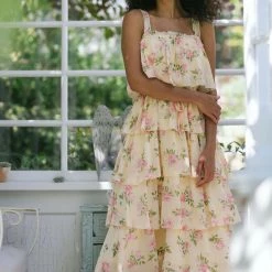 Aakaa Cleo Tiered Maxi Dress Clothing