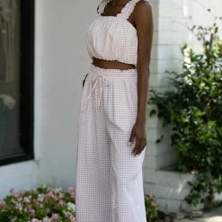 Allie Rose Bernice Gingham Pants Clothing